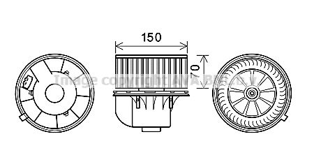 AVA QUALITY COOLING Elektromotors, Salona ventilācija VW8354